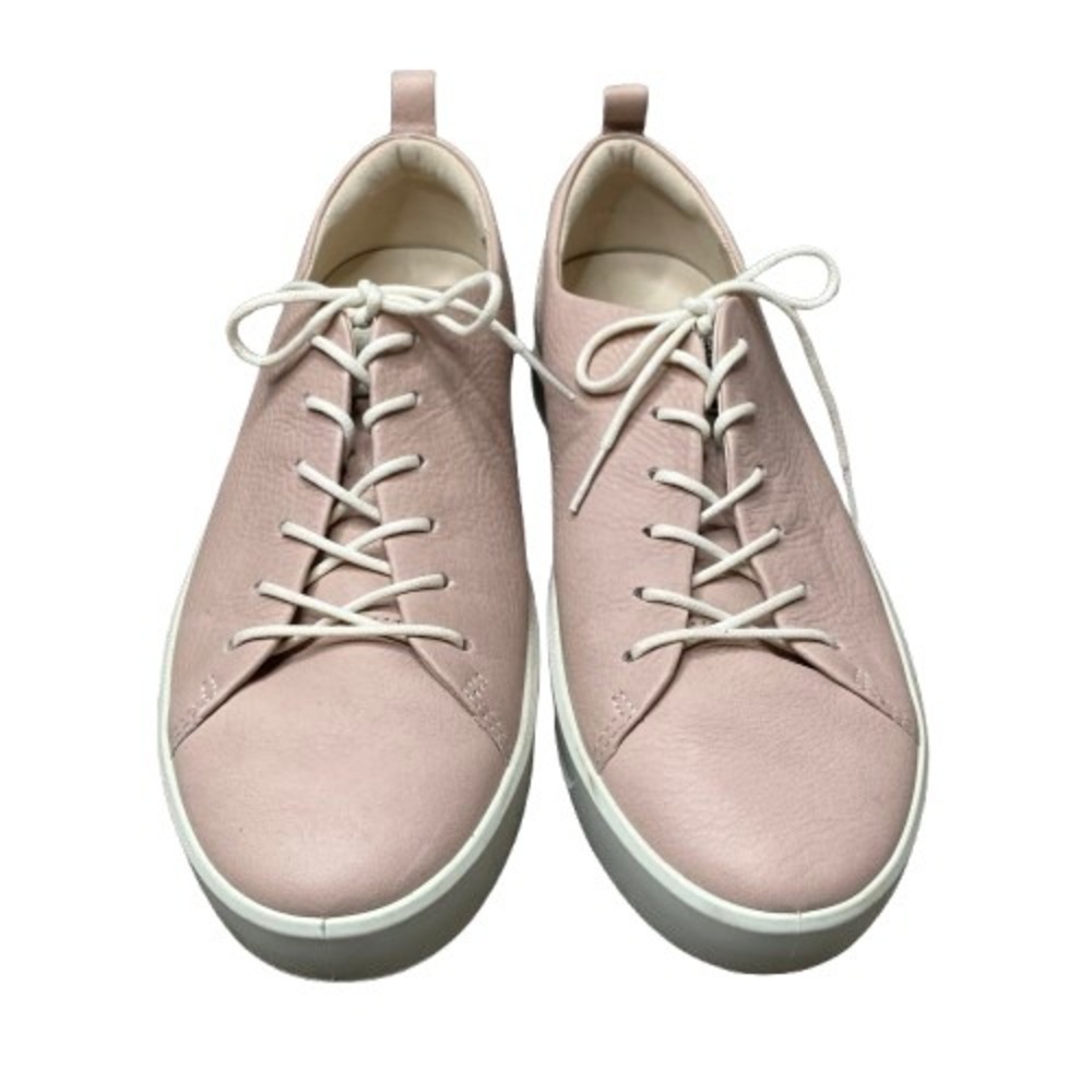 ECCO Womens Leather Lace Up Sneakers EU 41 US 10 Blush Pink Casual Comfort Shoes